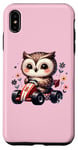 iPhone XS Max Adorable Owl Riding Go-Kart Cute On Pink Case
