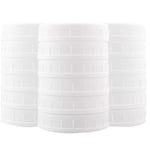 18-pack plast Regular Mouth Mason Jar Lock för bollar, Kerr och mer livsmedelsklassad vit plast
