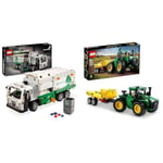 LEGO Technic Mack LR Electric Garbage Truck Toy for Boys & Girls aged 8 Plus Years Old & Technic John Deere 9620R 4WD Tractor Toy with Trailer