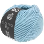 Lana Grossa Cool Wool Big Mélange Garn 1620 Broket lyseblått, stor mel