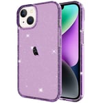 iPhone 14 Glitter Powder deksel - Transparent Purple