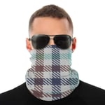 Fedso Slate Aqua And Cocoa Brown Tricolor Gingham Plaid Face Protection Variety Head Scarf Balaclava Scarf Bandana Gaiter Headwear Outdoor Neckwear Breathable UV Protection