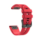 Eariy silicone wristband compatible with Garmin Fenix 6 / Fenix 6Pro, quick release replacement sports bracelet, easy to adjust the length, strong and robust., red