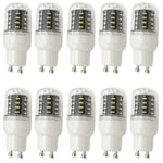 Aoxdi 10X GU10 LED Light Bulbs 4W, Warm White, 36 SMD 4014 GU10 LED Corn Lights, Super Bright GU10 LED Lighting, AC220-240V