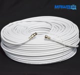 5m White RG6 Satellite Coax Cable For Sky Freesat TV Aerial + Fitted F plug
