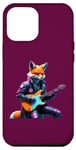 Coque pour iPhone 13 Pro Max Renard jouant de la guitare Rock Musicien Band Guitariste Amoureux de musique