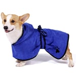 PJDDP Dog Bathrobe,Soft Pet Bath Towels,Dog Blanket,Quick Drying Microfiber Bathrobe Hooded for Dog Cat Pet,Puppy Bath Towel, Absorption Bath Towels,Machine Washable,Blue,XL