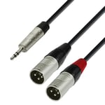 Adam Hall Cables 4 STAR YWMM 0180 - Câble Audio REAN Mini-Jack 3,5 mm stéréo vers 2 x XLR mâle 1,8 m