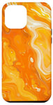 Coque pour iPhone 15 Pro Max Art Coloré À Motif Marbré Orange