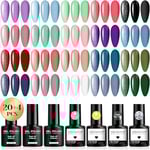 UV Nagellacksset, 24 Delar Gel Nagellack Lila Blå Grön Rosa Röd Färg Gel Gel Nagellack Soak Mini UV