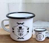 Emaljmugg Queenie & Mister