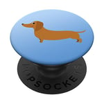 Cute Happy Dog Cartoon Dachshund Wiener Dog Puppy Baby Blue PopSockets PopGrip: Swappable Grip for Phones & Tablets