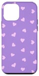 iPhone 12 mini Purple Small Heart Pattern Cute Cool Pretty Hearts Love Case