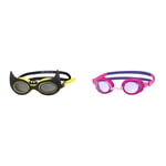 Zoggs Kids' DC Super Heroes Character Swimming Goggles, Batman, 6-14 Years & Kids' Ripper Junior Swimming Goggles with Anti-fog And UV Protection (6-14 Years)