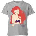 T-Shirt Enfant Disney Silhouette Princesse Ariel La Petite Sirène - Gris - 9-10 ans