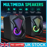 USB Wired Mini Portable Speaker PC Speakers Bass Gaming Desktop Computer RGB LED