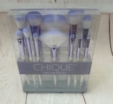 CHIQUE Deluxe Makeup Brush Set 12piece, 100% Vegan, Cruelty Free