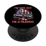 I'm Not Old I'm Classic American Truck USA Flag Car PopSockets PopGrip Interchangeable