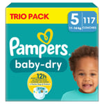 Couches Bébé Baby Dry 11- 16 Kg Taille 5 Pampers - Le Pack De 117 Couches