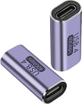 PremiumCord Adaptateur USB 4, USB-C Femelle vers USB-C Femelle F/F, Ultra Speed 40 Gbit/s, USB Type-C Port Aluminium, Couleur Gris sidéral