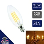 10 X 4W E14 SES Candle Filament LED Light Bulb Spotlight SMD Lamp Warm White UK
