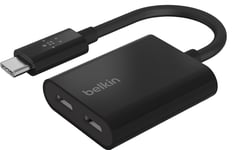 Belkin USB-C lyd og ladeadapter (sort)