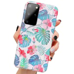 Galaxy S20 Plus Case,Floral Leaves Pattern Protective Cover Girls Glossy TPU Bumper Cases for Samsung Galaxy S20 Plus 6.7 Inch (2020) Ks Pink Leaves