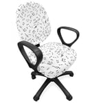 Black and White Office Chair Slipcover Musical Elements