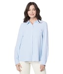 Tommy Hilfiger Button-Down Shirts for Women, Casual Tops, Blue Sky, M