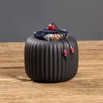 YUXINXIN Small Ceramic Tea Caddy Storage Tank Sealed cans Among 100g / 150g (Color : Black 100g)