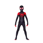 Kids Spiderman Bodysuit Miles Morales Mask Halloween Cosplay Costumes Performance Jumpsuit Zentai 3D Printed Super Heros Tights Onesies,Child-S（100~110cm）