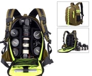 YuHan Oxford Large Capacity Professional Dslr/ SLR Backpack Camera Rucksack Waterproof Anti-shock Gadget Camera Bag Photography Travel Bag Green