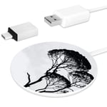 ZYHFBHFBH Mini Wireless Charger, Black And White Tree Qi Charger Charging Fastly For All Qi-enabled Devices Of Iphone And Samsung