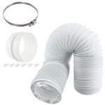 SPARES2GO Vent Hose & Extension Ring Kit for Bush Vented Tumble Dryer (4" / 100mm Diameter)