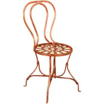 Chaise en fer forgé 91x50x45 cm Chaises à assise ronde Chaises en fer antique Chaises de jardin et terrasse vintage Extérieur - rouge antique