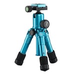 Mantona Kaleido Mini Photo/Table and Travel Tripod with Ball Head with Quick Release Plate and Carry Bag Metallic Ocean Blue