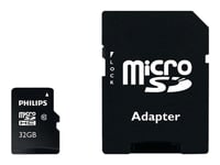 Philips Fm32mp45b - Flash-Minneskort (Adapter, Microsdhc Till Sd Inkluderad) - 32 Gb - Class 10 - Microsdhc