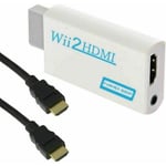 Fei Yu - Adaptateur Wii vers hdmi Adaptateur convertisseur hd 1080P/720P avec prise audio stéréo 3,5 mm + câble hdmi 1,5 m (Blanc)