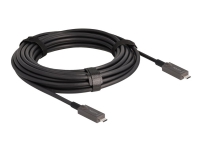 Delock - USB-kabel - 24 pin USB-C (hann) til 24 pin USB-C (hann) - USB 3.2 Gen 2 / DisplayPort 1.4 - 20 V - 3 A - 10 m - Active Optical Cable (AOC), USB Power Delivery (60W), 4K144Hz (3840 x 2160) support - svart