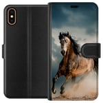 Apple iPhone X Musta Lompakkokotelo Springande Häst