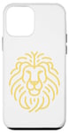 Coque pour iPhone 12 mini Majestueux dessin au trait d'un lion doré