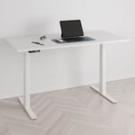 Höj och sänkbart skrivbord, 2 motorer, digital, vitt stativ, vit bordsskiva 180x80 cm