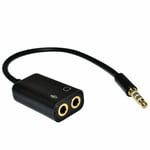 3.5mm Audio Headset Mic Y Splitter Cable Adapter TRRS to 2 TRS For Tabs, Laptops