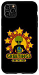 Coque pour iPhone 11 Pro Max Salutations Terriens | Dieu extraterrestre rétro | Ancien
