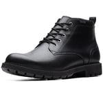 Clarks Men's BatcombeMixGTX Ankle Boot, Black Black Leather, 10 UK