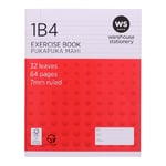 WS Exercise Book 1B4 7mm Ruled 32 Leaf Red Red Mid
