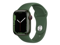 Apple Watch Series 7 (GPS + Cellular) - 41 mm - grönt aluminium - smart klocka med sportband - fluoroelastomer - klöver - bandstorlek: standard - 32 GB - Wi-Fi, Bluetooth - 4G - 32 g