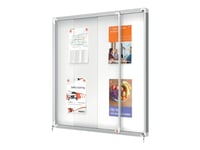 Nobo - Innesluten Anslagstavla - Väggmonterbar - 944 X 907 Mm - 12 X A4 - Metall - Magnetisk - Utomhus - Vit