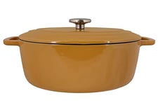 Cosy & Trendy Cocotte ovale en Fonte émaillée" FONTESTIC" 6,3L-Amber Gold-31x24xH12 cm