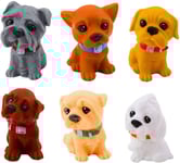 Söt Gummi Valp Hund Figurer Set 8Cm 6St Lean Leksaker